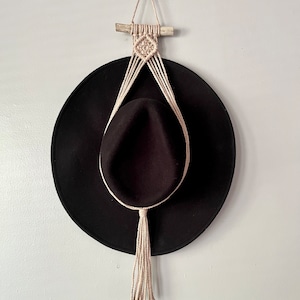 Macrame hat holder