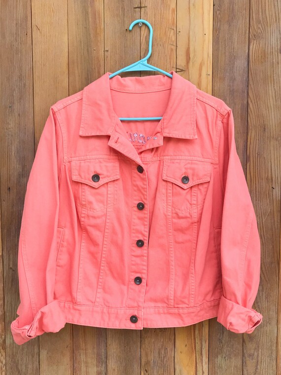 coral denim jacket