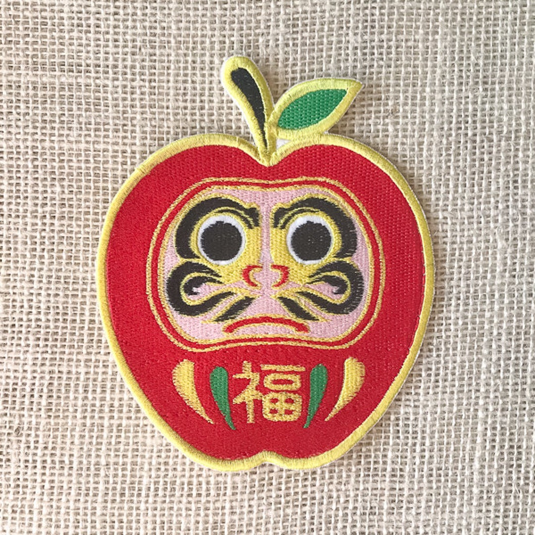Apple - だるま Daruma Patch - Red Apple - Large - Etsy