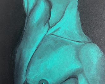 Peinture acrylique personnalisée 11 x 14 couleurs sur toile ; 1 sujet