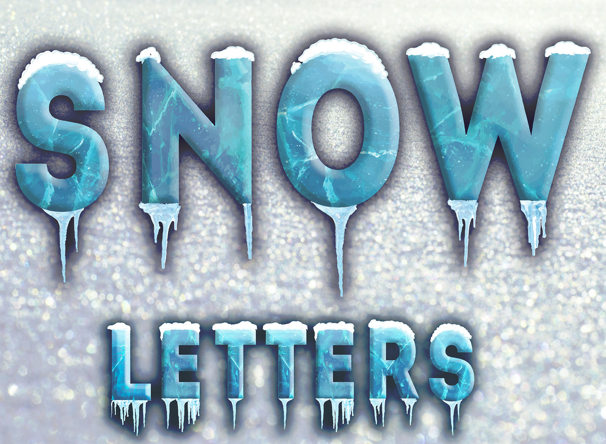 Snow Ice Alphabet letters print High quality Cutting and/or | Etsy