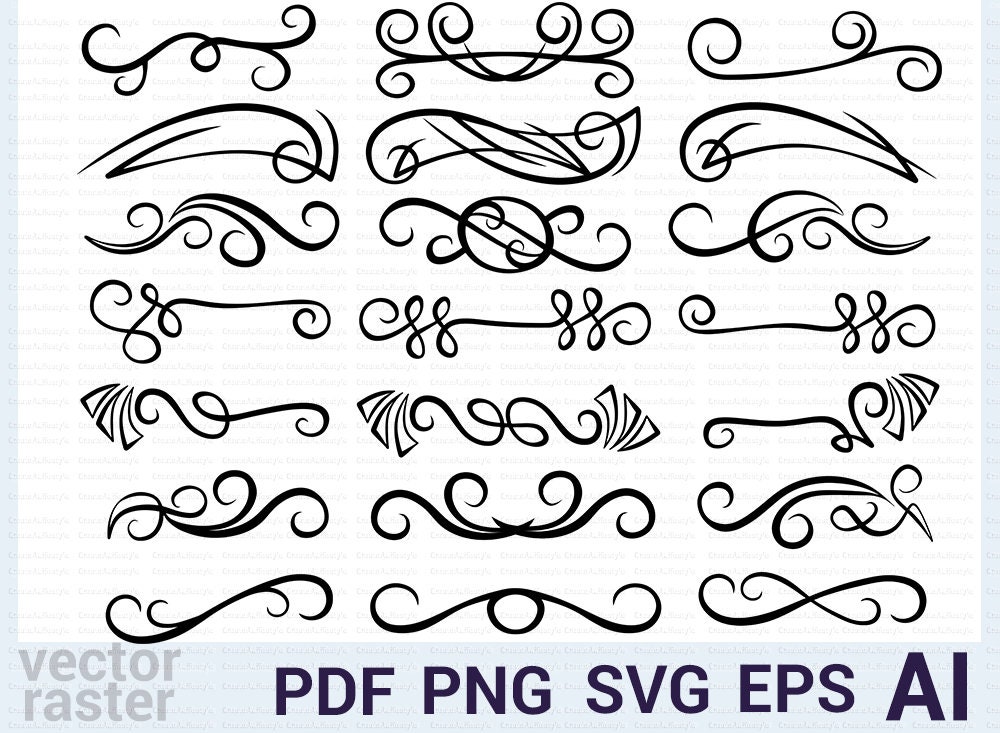Download Divider svg file Text dividers svg Flourish Dividers | Etsy