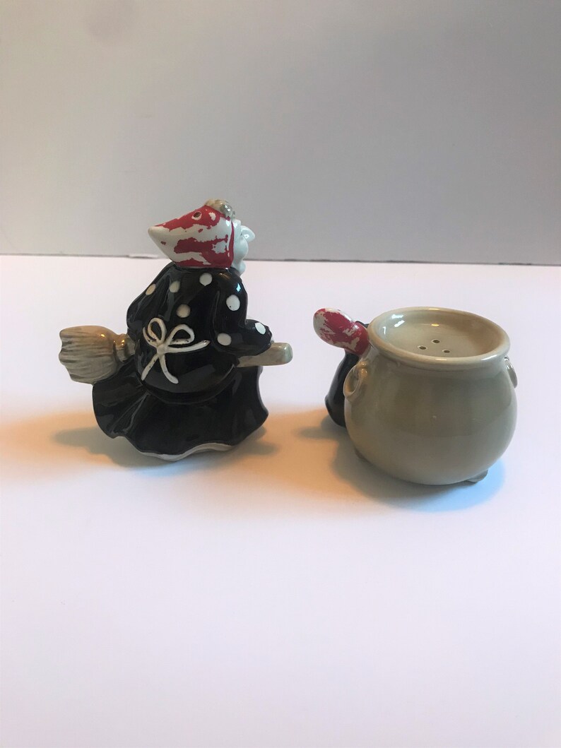 Fitz and Floyd Polka Dot Witch Salt and Pepper Shakers / Etsy