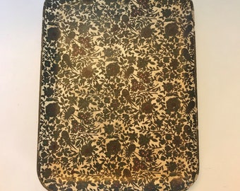 Vintage Papier Mache Tray with floral design Made in Japan