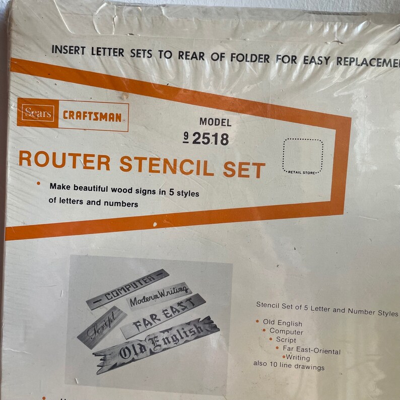Sears Craftsman Router Stencil Set Model 9 2518 / Stencil Set Etsy