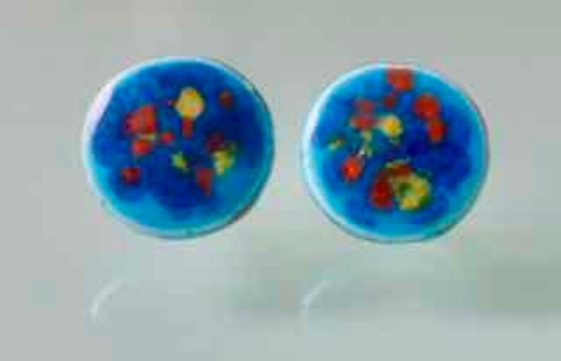Gift for Her Yellow Earrings Minimalist Earrings Confetti Earrings Gift for Mom Handmade Red Earrings Blue Earrings Ceramic Earrings