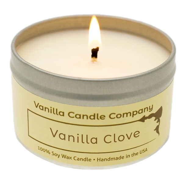 Vanilla Clove, 6 oz Soy Candle, Soy Candle, Candle, Container Candle, Scented Candle, Vanilla, Clove, Spice, Vanilla Candle Company