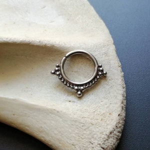 Goddess Septum Ring Piercing in 925 Silver- Boho Jewels- Silversmith- Septum Jewelry- Cartilage- Tragus- Helix- Tribal Fusion-New Collectio