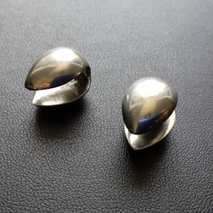 Minimalist Design Ear Weights in White Brass- 16mm- 5/8&quot;ga- Body Modifications- Industrial Earrings- Futuristic Jewels- Neotribal- Unisex-