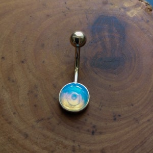 Minimalist 316l Steel Navel Piercing with Opal Stone- Boho Jewelry- Navel Bar- Goddes- Belly Button Piercing- Slow Fashion- New Collection