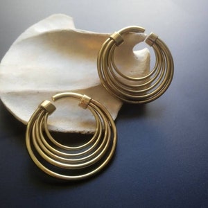 Minimalist Design Brass Ear Expander- 4mm- 6ga- Industrial Jewelry- Body Modification- Goddess- Stretch Ear- Tribal Fusion- New Collection