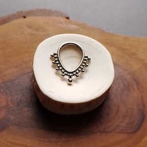 Neotribal 316l Steel Septum Piercing Cliker- 1.2mmx10mm- Boho Jewelry- Cartilage- Helix- Tragus- Dots Pattern- Tribal Fusion- New Collection