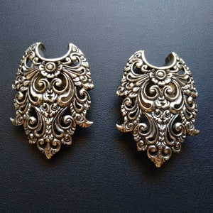 Leaf Subang Silver Plated Ear Plugs- Size 16mm- Body Modification- Ear Expanders- Tribal Jewelry- Ear Stretching- Boho Jewels-New Collection