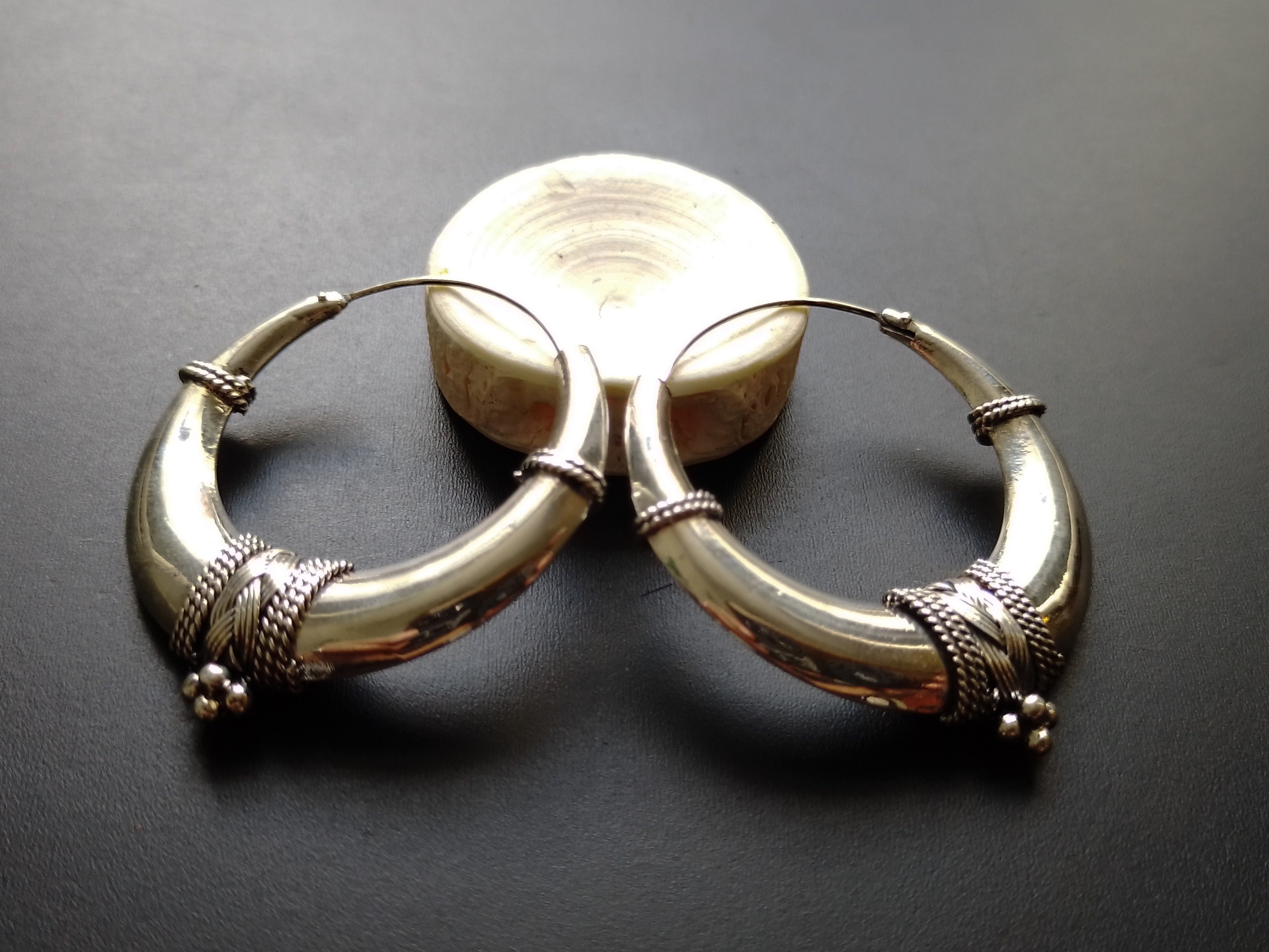 SILVER925 TRIVAL HOOP EARRINGS /シルバー/ピアス Goddess Hoops Earrings in 925 Sterling Silver- Boho Jewels
