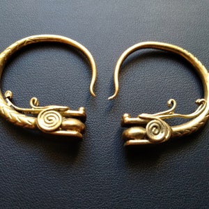 Brass Dragon Expander- 4mm Size- Dragon Ear Weight- Ouroboros Dragon Ear Plugs- Stretch Piercing- Naga Dragon- Ear Stretcher-New Collection