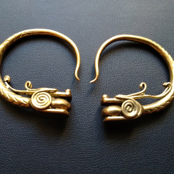 Brass Dragon Expander- 4mm Tamaño- Dragon Ear Weight- Ouroboros Dragon Ear Plugs- Stretch Piercing- Naga Dragon- Ear Stretcher-Nueva colección