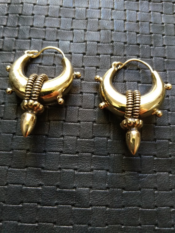 Tribal Rajasthani Brass Earrings- Gypsy- Tribal Fusion- Ethnic- Boho  Jewelry- Heritage- Burning Man- Cosplay- Queen-Hippie- Boheme- Goddess