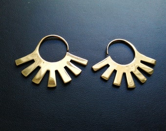 Mapuche Brass Earrings- Boho Jewelry- Unisex- Slow Fashion- Alternative Jewelry- Neotribal- Tribal Ornaments- Ethnic Jewel- New Collection