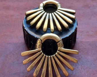 Pesas para orejas de latón industrial con cierre a presión - 6 mm - 2 ga - Unisex - Modificación corporal - Expansores de oreja - Neotribal - Joyería alternativa - Minimalista - Nueva colección