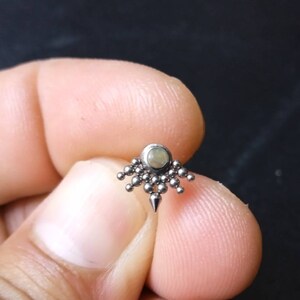 316L Steel Tribal Fusion Stud Earrings with Opal Stone- Boho Jewels- Goddess- Slow Fashion- Ethnic Jewelry- Ornamental- Chic- New Collection