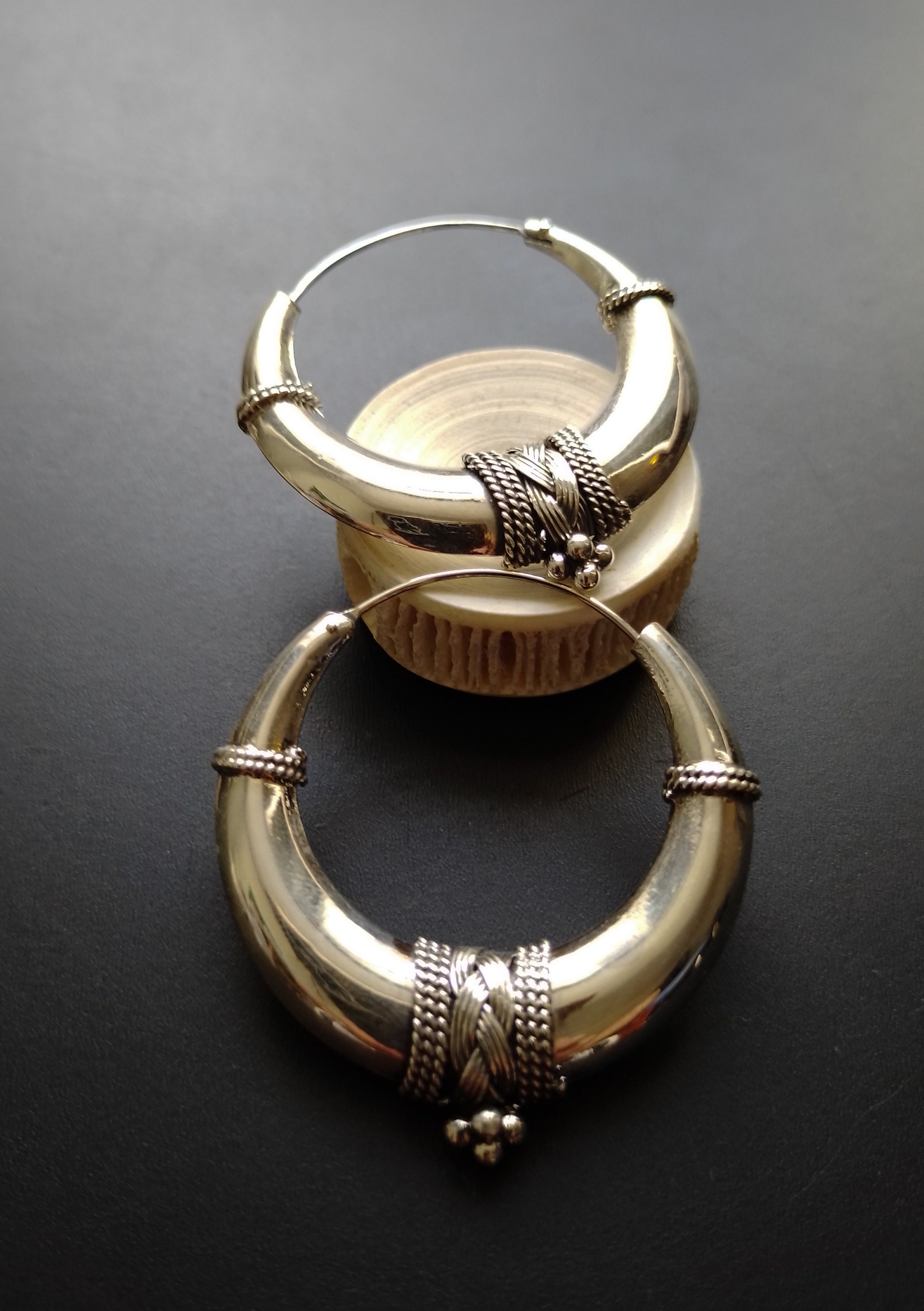 Vintage Triple Circle Silver Tone Hoop Earrings - T7 - Etsy