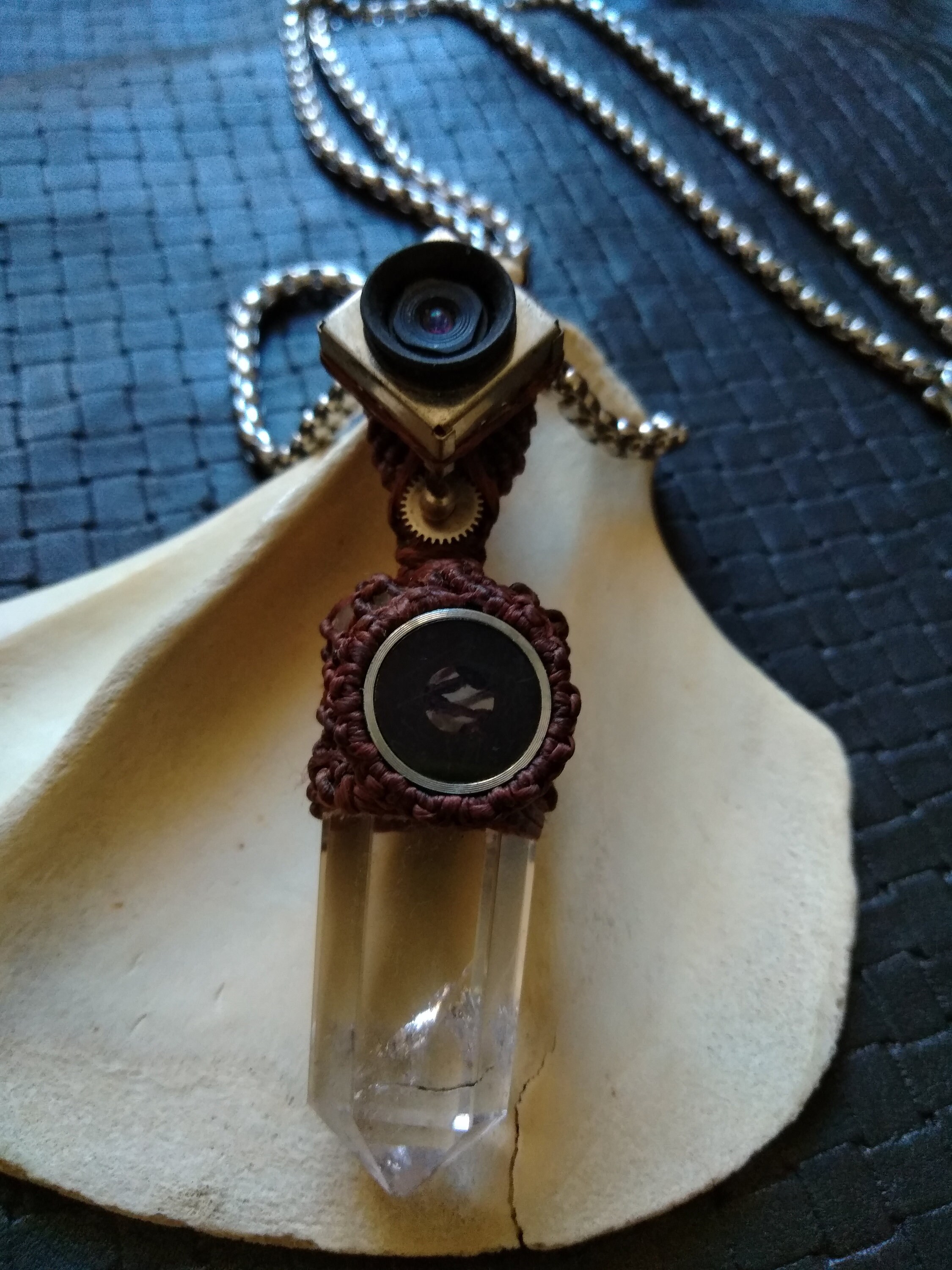 Spy Camera Necklace Crystal Quartz Chain Necklace Micro Etsy