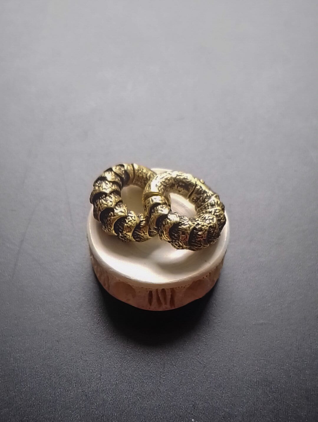 Croco Scale Brass Ear Weights- 4mm- 6ga- Ear Expanders- Unisex- Stretch ...