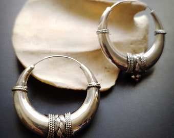 Goddess Hoops Earrings in 925 Sterling Silver- Boho Jewels