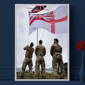 Royal Marines South Georgia Flag Raising Photo Print