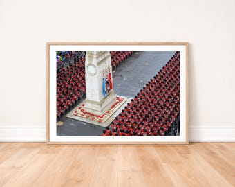 Household Division March Past The Cenotaph London Photo Print: Military Wall Art