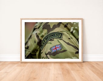 RAF Regiments uniforms axellapp fototryck: Militär fotografi väggkonst