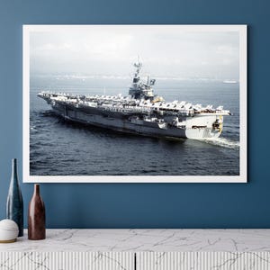 USS Ranger (CV-61) Forrestal Class aircraft carrier | Photo Print | Military | US Navy | Wall Art | Decor | Photograph | Warship | Naval