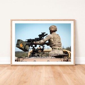 Royal Marine Commando With Grenade Machine Gun Photo Print: Military Wall Art