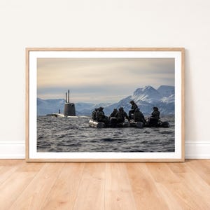 Royal Marines Commandos on a Raiding Craft Photo Print: Military Photography Wall Art