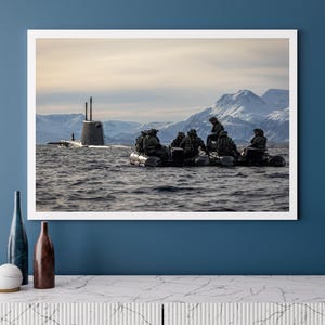 Royal Marines Inflatable Boat Photo Print - Norway Military Wall Art