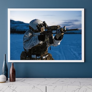 Royal Marine Commando in Snow Parka Photo Print: Military Wall Art
