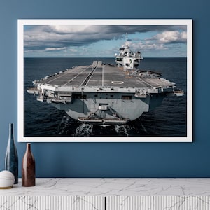 HMS Queen Elizabeth Aircraft Carrier Photo Print: Royal Navy Warship Wall Art