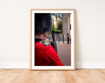 Grenadier Guard On Parade in London Photo Print: British Military Wall Art