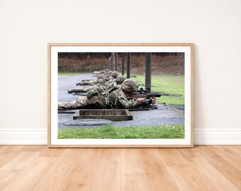 British Army Gurkha Rifleman on a Firing Range Photo Print: Military Photography Wall Art