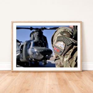 RAF Soldaten Afghanistan Aufnäher mit Hubschrauber Fotoabzug: Militärfotografie Wandkunst