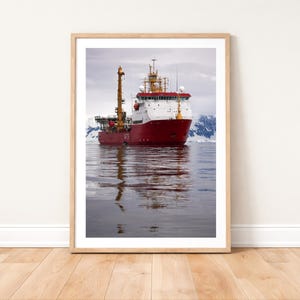 HMS Protector Ice Patrol Ship Reflections Photo Print: Royal Navy Warship Wall Art