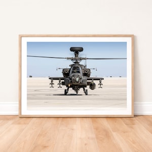 British Army Apache Helicopter Photo Print: Military Aviation Photography Wall Art