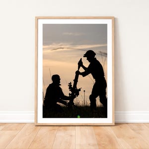 Royal Marine Commandos Mortar Team Silhouette Photo Print: Military Photography Wall Art