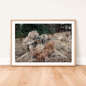 Royal Marine Commando Sniper Camouflaged Photo Print: Military Photography Wall Art