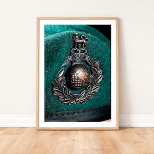Royal Marines Commando Green Beret Badge Photo Print: Military Photography Wall Art