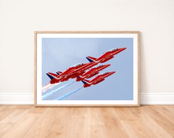 RAF Red Arrows in Formation Photo Print: Military Aviation Wall Art