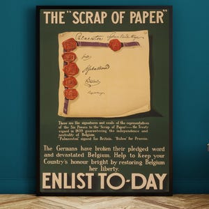 WW1 Recruitment Poster: &quot;The Scrap of Paper&quot; British Army Print