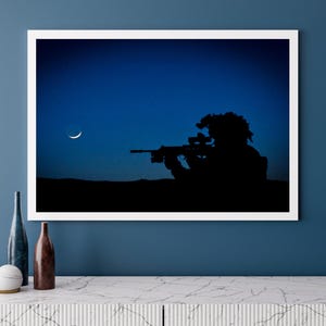 Royal Marine Commando Silhouette Photo Print: Afghanistan Wall Art