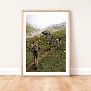 Royal Marines Commandos Mountain March Photo Print: Military Photography Wall Art