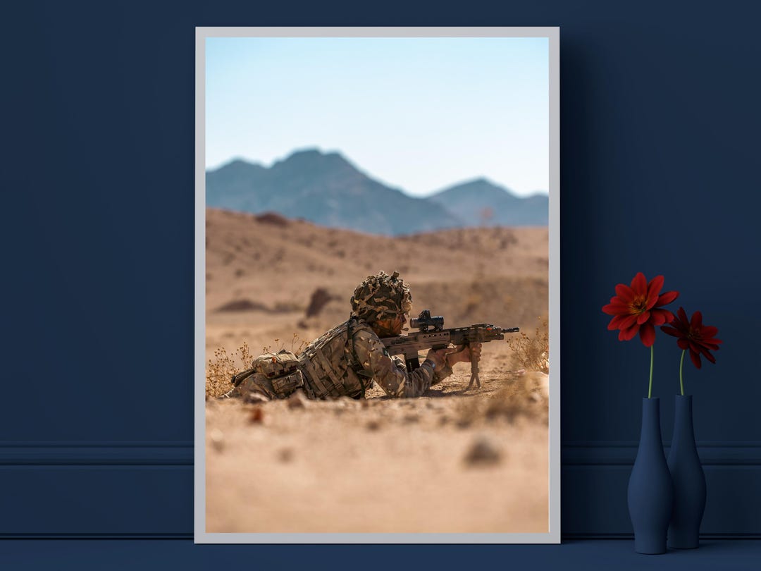 British Army Soldier SA80 Rifle Photo Print: Military Wall Art - Etsy